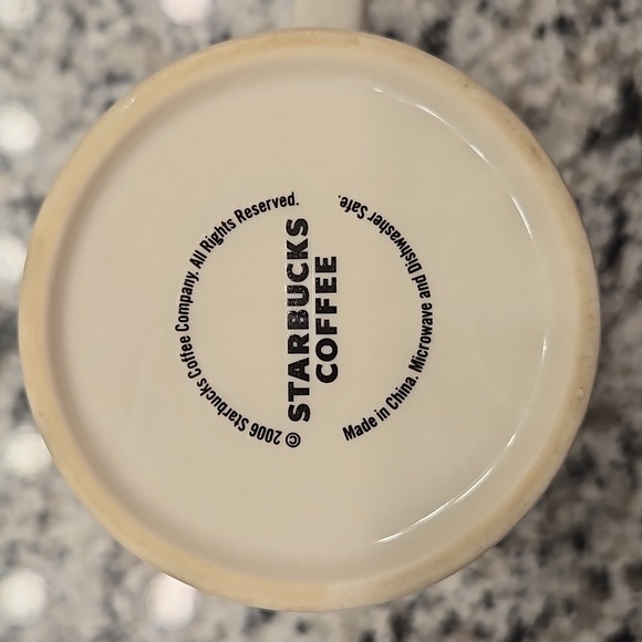 STARBUCKS 2006 PERCOLATOR STYLE MUG. WHITE AND YELLOW. 14 OZ. - Picture 5 of 5